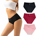 Miniatyrbillede 1 af 6: Høje Bikini Trusser Sæt Sort+rød 4XL