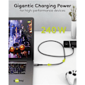 Miniatyrbillede 6 af 11: USB-C™-kabel med tekstilkappe, USB4™, 240 W, 40 Gbit/s, Power Delivery, 1,5 m