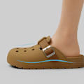 Miniatyrbillede 3 af 5: Komfortable og stilfulde træsko-sandaler E kaffe