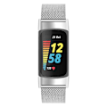 Miniatyrbillede 3 af 6: Urrem i rustfrit stål til Fitbit Charge 5 Charge 6 Sølv