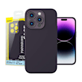 Miniatyrbillede 2 af 10: Baseus Liquid Silica Gel Cover til iPhone 14 Pro (Hyldebær)+ hærdet glas + rengøringssæt