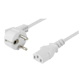 Miniatyrbild 1 av 3: Earthed power cable, angled CEE 7/7 - C13, 10m white