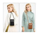 Miniatyrbillede 3 af 5: Kvinders Crossbody-telefontaske, PU-læder etui til multikortslot Brun