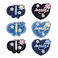 Miniatyrbild 1 av 7: Broderad patch 6-delad set