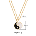 Miniatyrbillede 2 af 5: Yin Yang par halskæde med matchende vedhæng Guld 2 stk