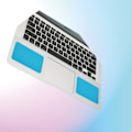 Miniatyrbild 2 av 3: Bekvämt handledsstöd i silikon för MacBook Blå
