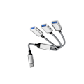 Miniatyrbild 3 av 3: Typ-C till 3-portars USB-hubb splitteradapter Silver