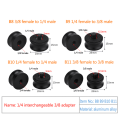 Miniatyrbillede 7 af 7: 3/8" hun- til 1/4" hangevindadapter til kamerastativ 4-delt