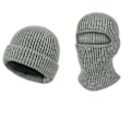 Miniatyrbillede 1 af 3: Strikket Balaclava - Vinter hovedbeklædning Lysegrå