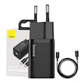 Miniatyrbild 2 av 11: Baseus Super Si Snabbladdare 1C 25W med USB-C-kabel för USB-C 1m (svart)