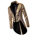 Miniatyrbillede 3 af 4: Herre Pailletter Smokingjakke, Scene Performance Blazer Guld M
