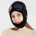 Miniatyrbillede 4 af 7: Strikket hue med briller og maske Sort