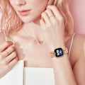 Miniatyrbillede 5 af 6: Funklende sommerfugl Fitbit Versa 3/4 rem med tre rhinsten Rose guld