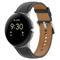 Miniatyrbild 6 av 7: Klockarmband i Äkta Läder 20 mm för Google Pixel Watch 1/2 Svart