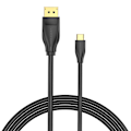 Pikkukuva 2 / 5: USB-C - DisplayPort 1.4 -kaapelin tuuletus CGYBG, 1,5 m, 8K 60Hz/4K 120Hz (musta)