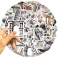 Miniatyrbild 4 av 5: Flerfärgad PVC-dekal i 50 delar för DIY-dekoration Staty i konststil