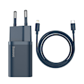 Miniatyrbild 3 av 11: Baseus Super Si Snabbladdare 1C 20W med USB-C-kabel för Lightning 1m (blå)