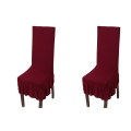 Miniatyrbillede 2 af 5: Universal Elastic Stolebetræk Polyester Bourgogne 4-pakke