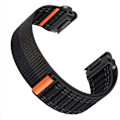 Miniatyrbillede 3 af 4: Nylon urrem til Garmin Fenix 8/567X/pro/Epix 935/965 Sort+grå 26 mm