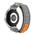 Pikkukuva 1 / 4: 20 mm Canvas-kellohihna Samsung Galaxy Watch Active 1/2:lle, Galaxy Watch 4:lle Musta + Valkoinen