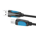 Miniatyrbillede 4 af 6: Printerkabel USB 2.0 A til USB-B Ventilation VAS-A16-B1000 10m Sort