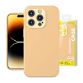 Miniatyrbillede 2 af 9: Baseus Liquid Silica Gel Cover til iPhone 14 Pro Max (Sunglow)+ hærdet glas + rengøringssæt