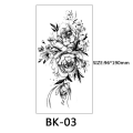 Miniatyrbillede 2 af 9: INF Engangstatoveringer - midlertidige tatoveringer med blomstermotiver 8 stk Sort