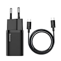 Miniatyrbild 3 av 11: Baseus Super Si Snabbladdare 1C 25W med USB-C-kabel för USB-C 1m (svart)