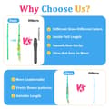 Miniatyrbillede 2 af 8: Resin Floral Crochet Hook Set 9-Piece — Extended Solid Aluminum Single-Head Hooks, Multicolor