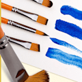 Miniatyrbillede 4 af 4: Sæt med 12 gouache malepensler i træ og nylon - HB-25114D