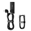 Miniatyrbillede 9 af 11: Baseus GaN3 Pro vægoplader / powerstrip 2xUSB + 2xUSB-C + AC, 100W (sort)
