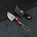Miniatyrbillede 1 af 3: Damaskus Mini-nøgleringskniv (rund spids) DG-75-2