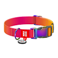 Miniatyrbild 3 av 5: Nylonhalsband med QR-kod för Waudog gradienthund, orange, storlek XL