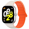 Pikkukuva 1 / 5: Kellonranneke Xiaomi Redmi Watch 4/Mi Band 8 Pro/9 Pro -rannekkeelle Valkoinen + oranssi