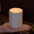 Pikkukuva 1 / 4: Tuoksukynttilä ja 3D kipsikuppi - appelsiininkukka