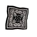 Miniatyrbillede 3 af 3: Elegant Paisley Square tørklæde - 70x70cm Marineblå Sort