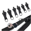 Universal blixtlås löpare för dragkedja 6-pack Black Black