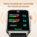 Miniatyrbild 6 av 11: Smartwatch med blodsyre- och blodtrycksmätare Svart