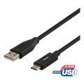 Miniatyrbild 1 av 3: USB 2.0 cable, type A M, type C M, 1,5m, black