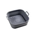 Pikkukuva 6 / 6: Kokoontaittuva neliön muotoinen Air Fryer silikonimuotti 17,5 cm Harmaa
