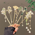 Pikkukuva 3 / 4: Tyylikäs Magnolia Hairpin Tone Alloy -hiuspuikko naisille 6
