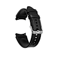 Miniatyrbillede 1 af 3: Sort læderrem til mænd til Samsung Watch 4/5, 20 mm