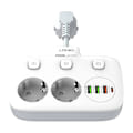 Pikkukuva 5 / 10: Virtajohto 2 AC-pistorasialla, 3x USB, USB-C, LDNIO SE2435, 2500W (valkoinen)