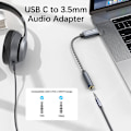 Miniatyrbillede 2 af 8: INF 32bit / 384kHz USB-C til 3,5 mm lydadapterkabel DAC-adapter Grå