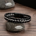 Miniatyrbillede 5 af 5: Armbånd i armbånd i flettet PU-læder til mænd M
