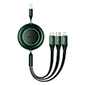 Miniatyrbild 3 av 7: Baseus Bright Mirror 2, USB 3-i-1-kabel för micro USB / USB-C / Lightning 3,5A 1,1m (grön)