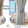 Miniatyrbild 6 av 6: Magnetiskt gardinomtag Silvergrå 8-pack