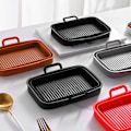 Miniatyrbillede 3 af 6: Sammenklappelig firkantet Air Fryer silikoneform 19,5x12,7x7 cm Sort