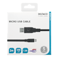 Miniatyrbild 2 av 3: USB 2.0 cable Type A ma - Type Micro B ma, 5-pin, 2m, black