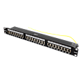Miniatyrbild 5 av 5: STP patch panel, 24xRJ45, Cat6, 1U, 19", metal, black